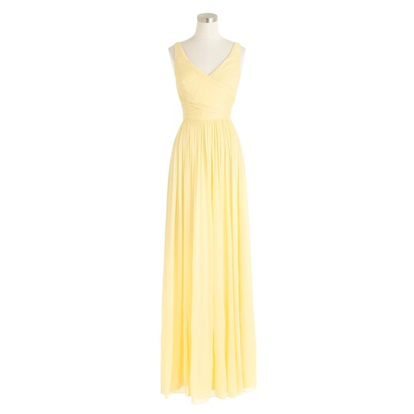 J. Crew Dresses & Skirts - Heidi Long Dress Silk Chiffon Parisian Yellow